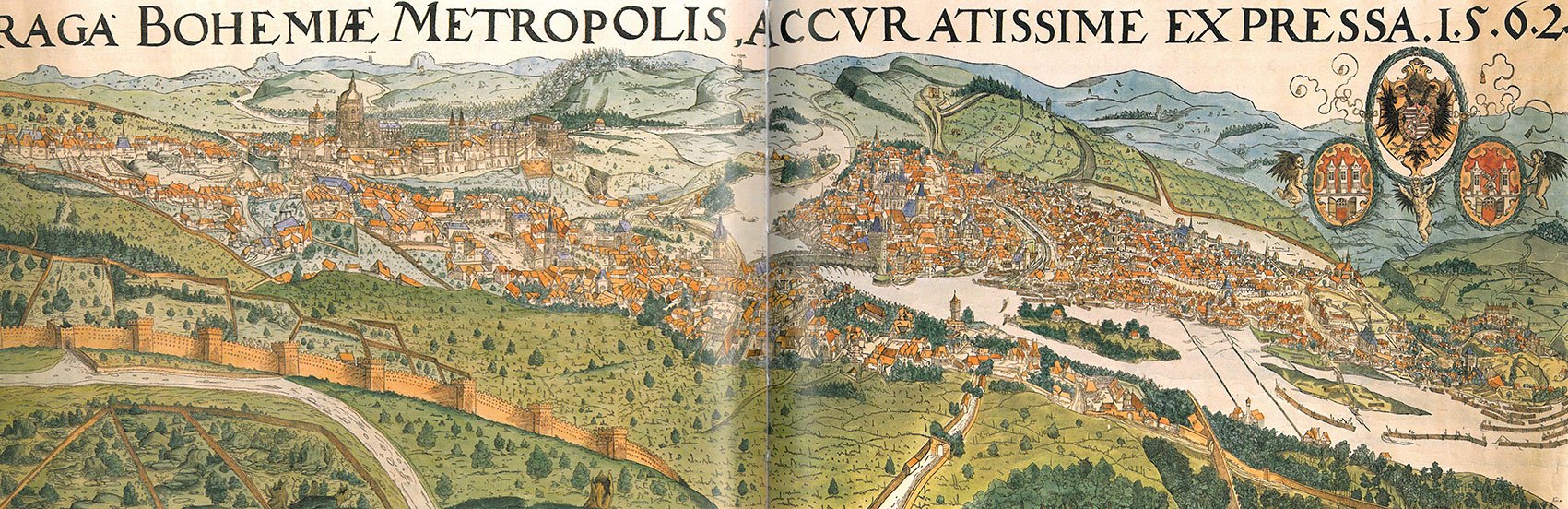 Pohled na Prahu, zachycený na vedutě Jana Kozla a Michaela Peterleho z roku 1562.  Přednáší Václav Bůžek